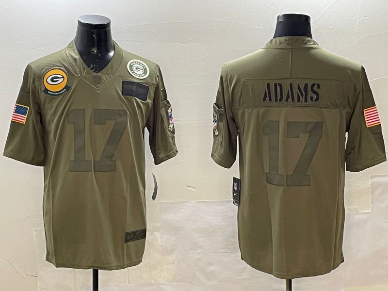 Men Green Bay Packers #17 Adams Green 2025 Nike Salute to Service Limited NFL Jersey style 2->green bay packers->NFL Jersey
